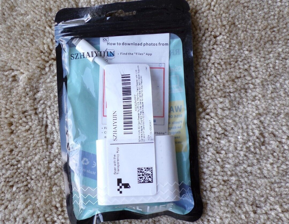 SD Card Adapter Camera Reader 2 In 1 For iPhone - iPad; b15