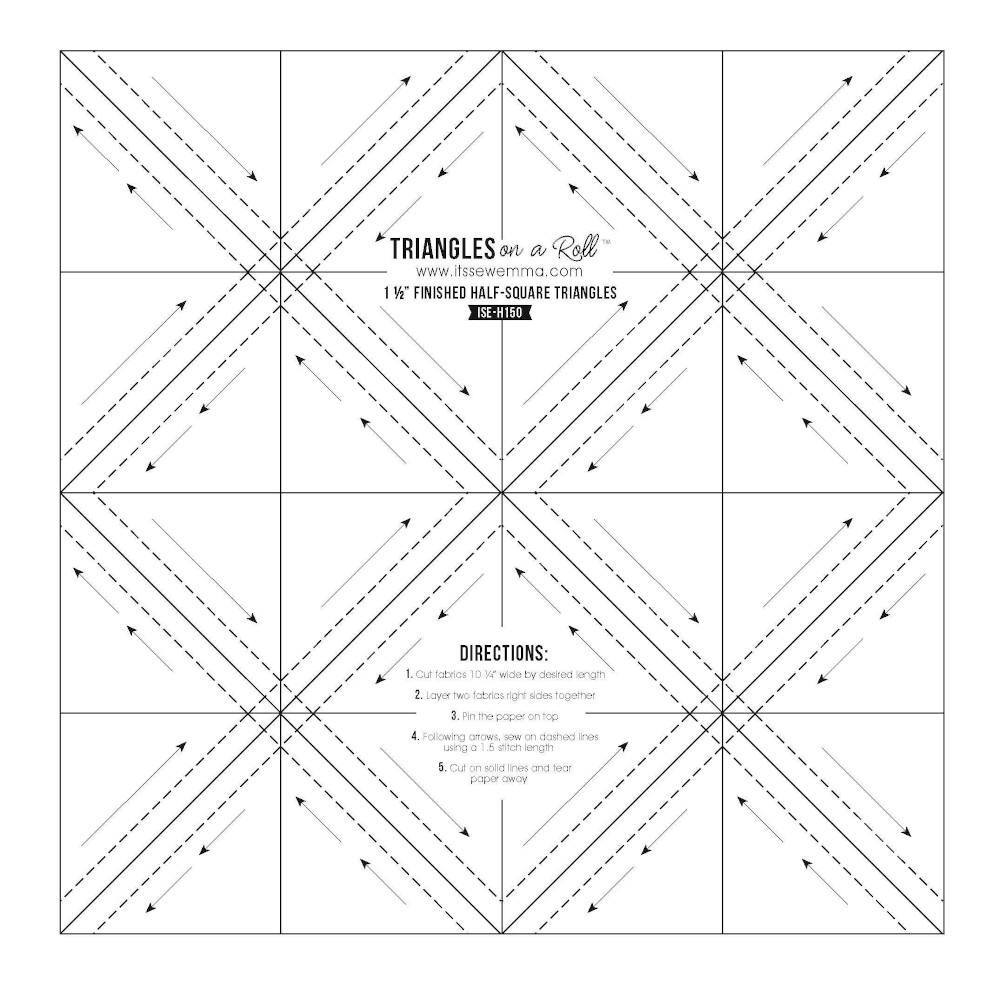 It's Sew Emma Triangles on a Roll, Half-Square Triangles - 1in Finished