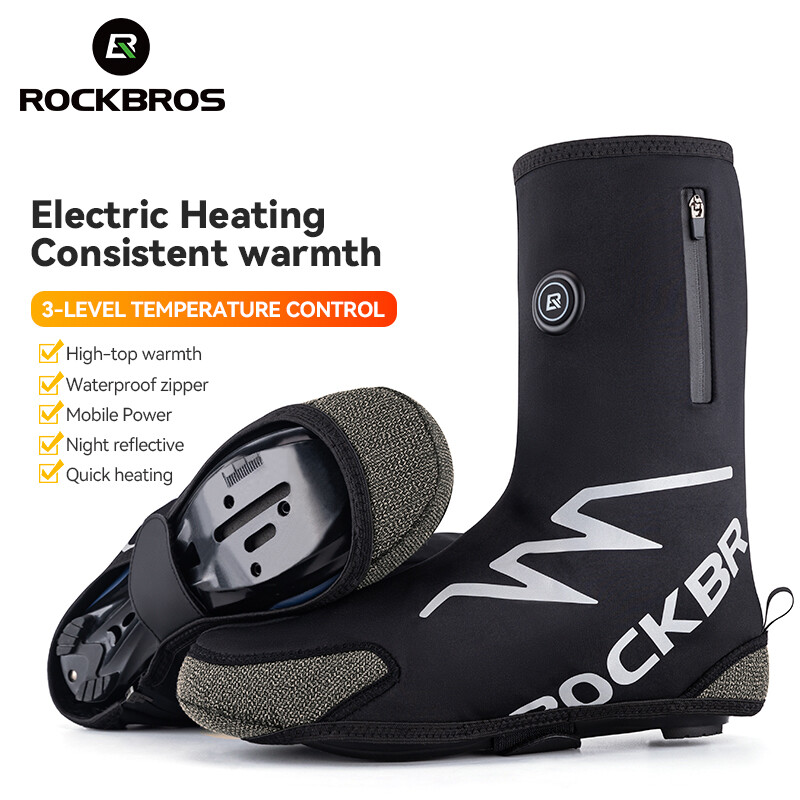 ROCKBROS Electric Heated Shoes Cover Consistent Warmth 3Levels Adjustable