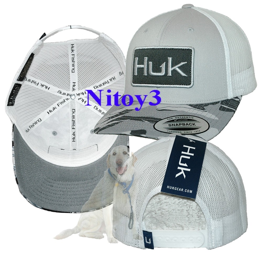 Huk Tidal Map Trucker Mesh Baseball Cap-Hat Men One Size Adjustable