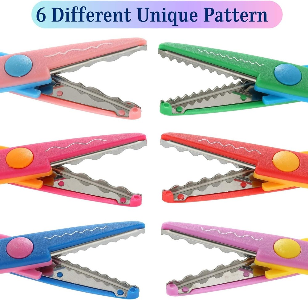 - Craft Scissors Decorative Edge, 6 Pack, Craft Scissors, Zig Zag Scissors, Deco