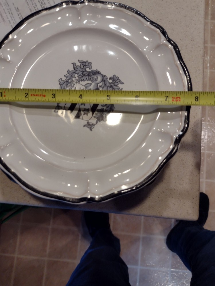4 Salad Plates Shield Pattern - Made In Italy