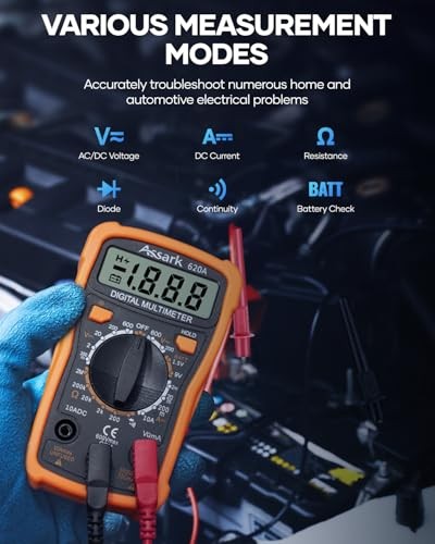 Digital Multimeter Voltage Tester, 2000 Counts Multimeter Measure AC DC Orange