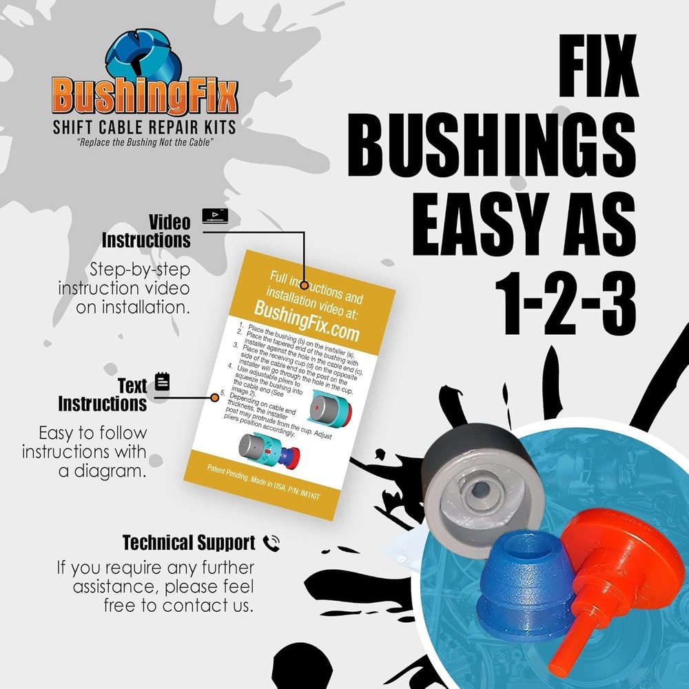 Patented BushingFix Shift Cable Bushing Replacement Kit - Quality You Can Trust