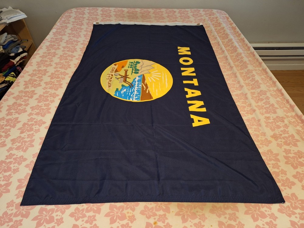 Montana State Flag 34" X 56" Used