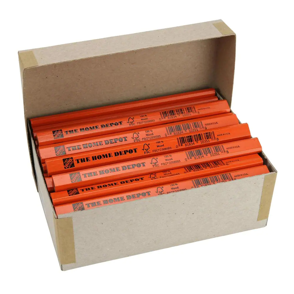 Over-Sized FCS 100% Carpenter Pencils Bulk (72-Pack, Boxed)