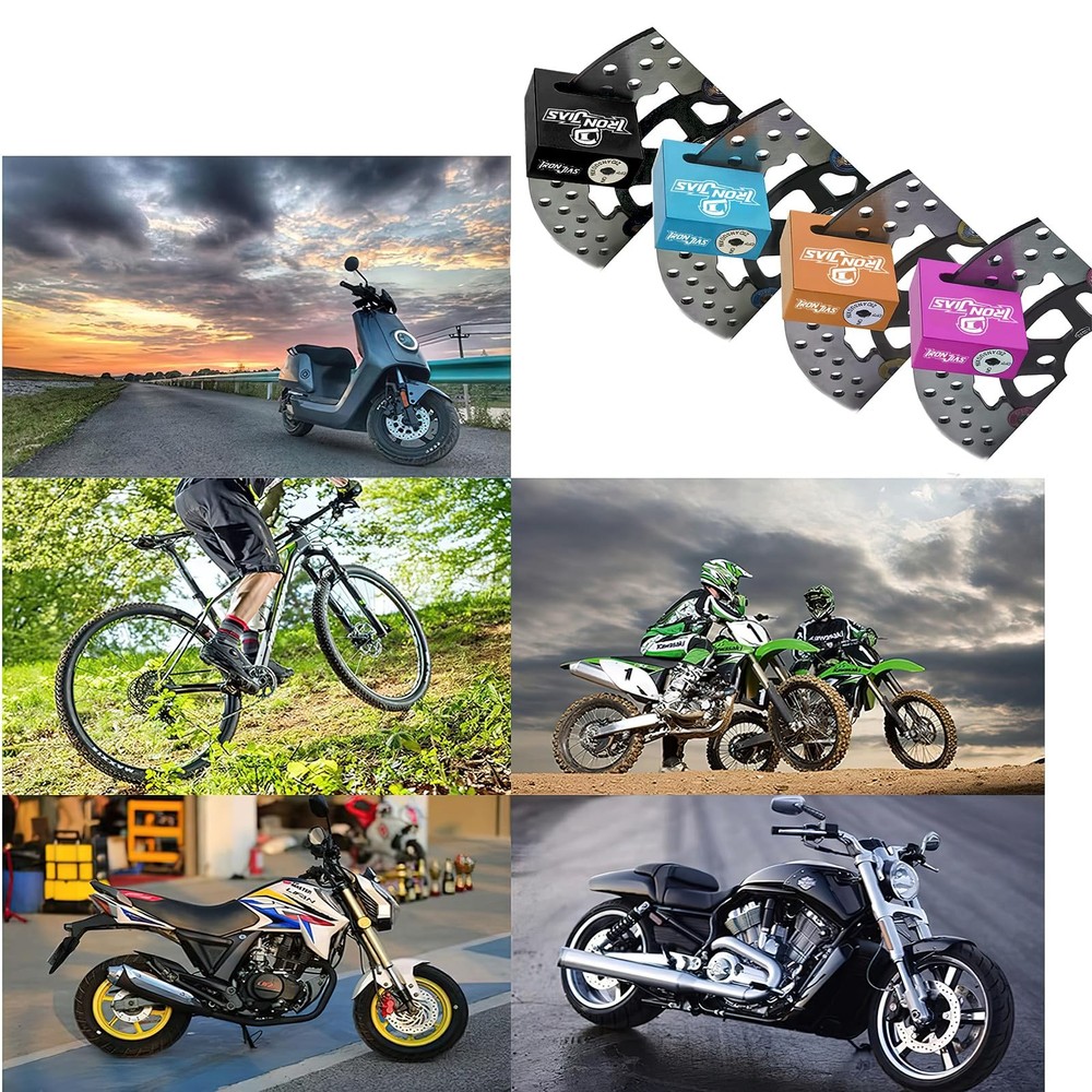 Motorcycle Disc Lock AntiTheft Wheel Brake Lock Waterproof Alloy with Reminde...