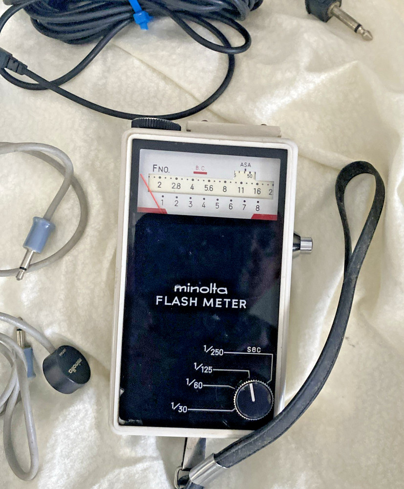 Vintage Minolta Flash Meter Light Meter With Accessories