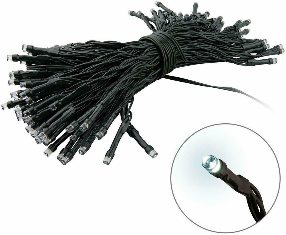 ORA LED Solar Powered String Lights with Automatic Sensor, Black, 112 Ft