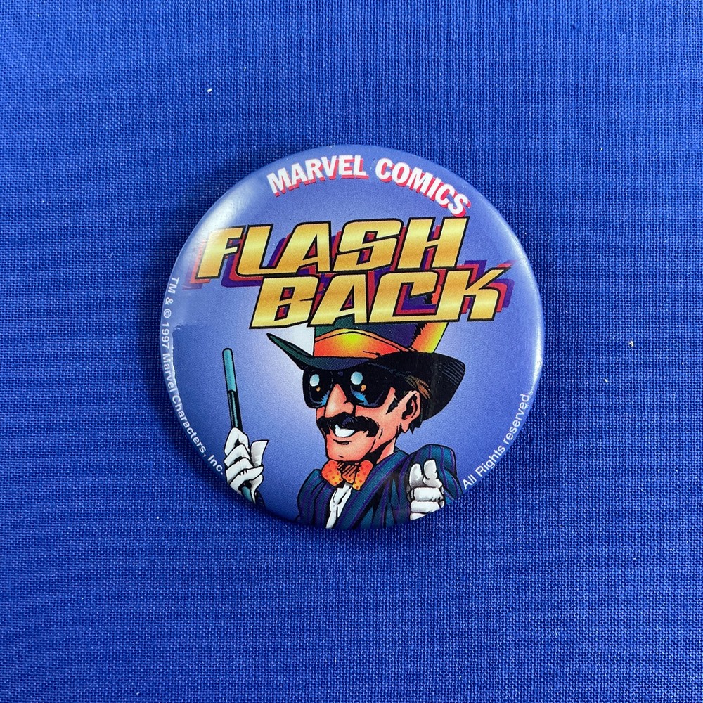 Marvel Comics STAN LEE Flash Back 1997 Promotional Pin Back Button