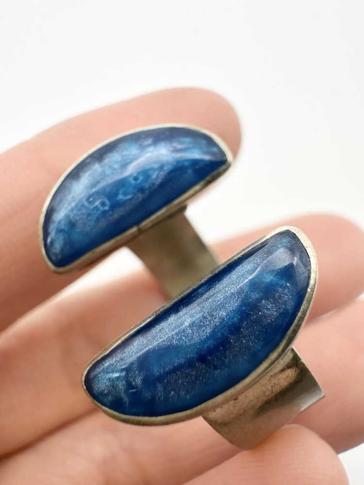 Alpaca Mexico Blue Open Band Ring Size 10