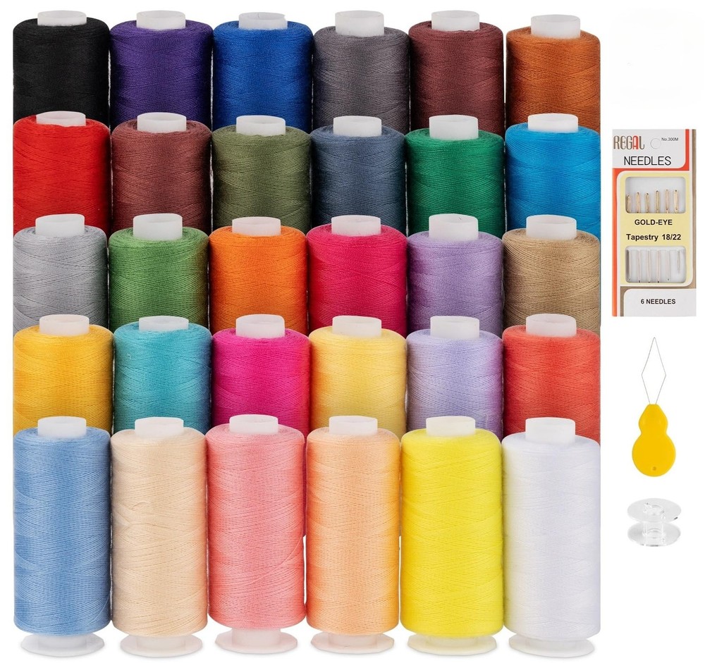 ilauke Sewing Thread, 30 Color Assortment, 500 Yards Polyester Thread, Sewing...