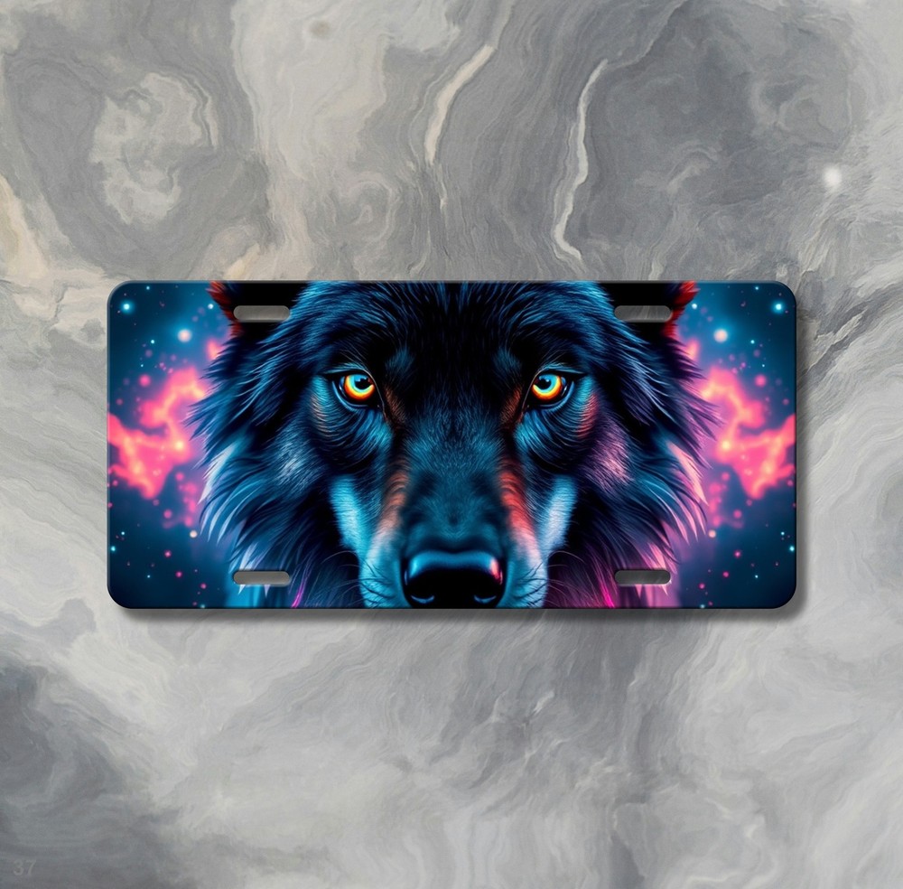 Intense Wolf License Plate Add Text Front Plate Special Gift