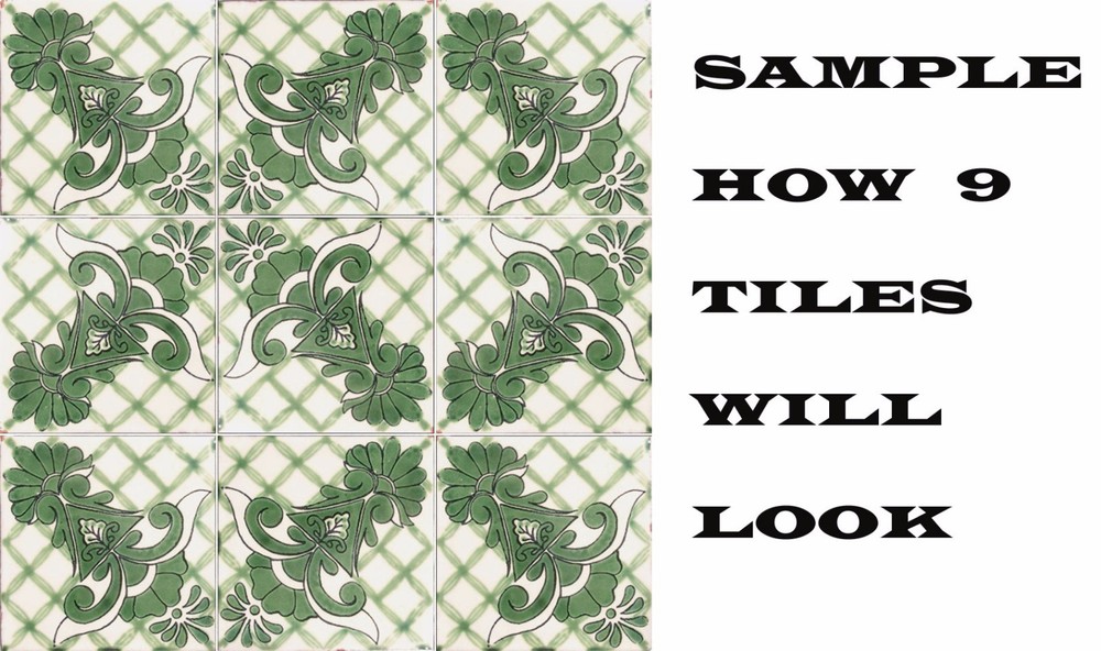 #C029 MEXICAN CERAMIC HANDMADE TALAVERA TILE SETS