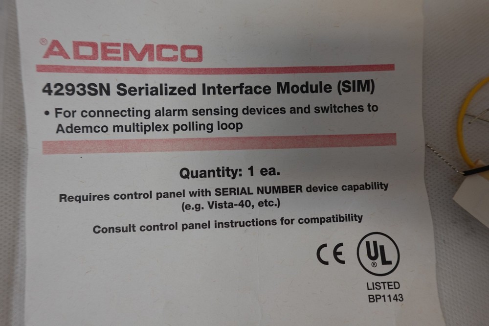 Ademco 4293SN Alarm System SIM Serialized Interface Module - NOS