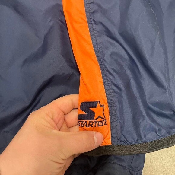 Vintage 90s Denver broncos starter front and back quarter zip pull over jacket