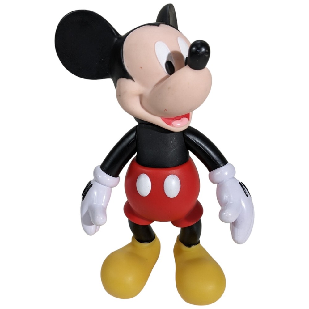 Poseable Mickey Mouse Hard Plastic Moveable Figure Disney 7 Inch