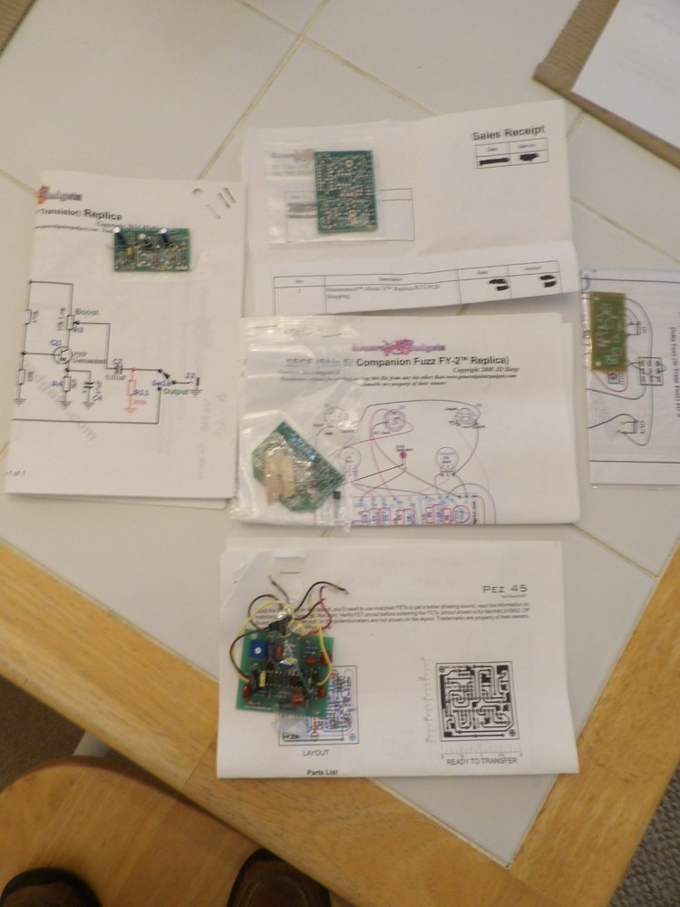 5 Pedal Build Project Circuit Boards (PCBs)