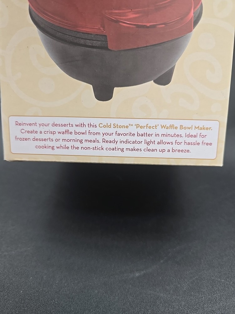 Cold Stone Creamery Waffle Bowl Maker Non-Stick Compact Versatile Quick & Easy