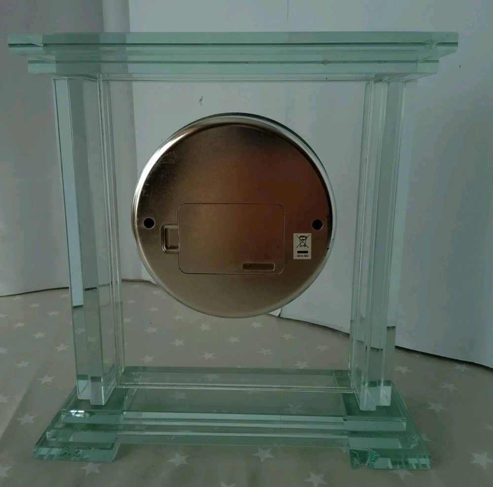 Danbury Glass Quartz Mantel Clock Working Condition