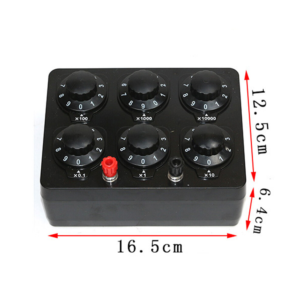 0-99999Ohm 6knobs Simple Resistance Box Resistor Electricity Teaching Instrument