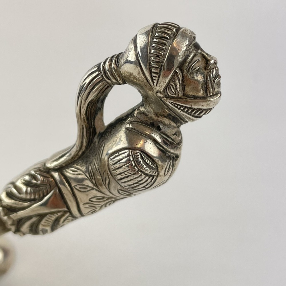 Antique Probably Spanish Solid “915” Silver Figural Chamberstick Figurehead 18cm