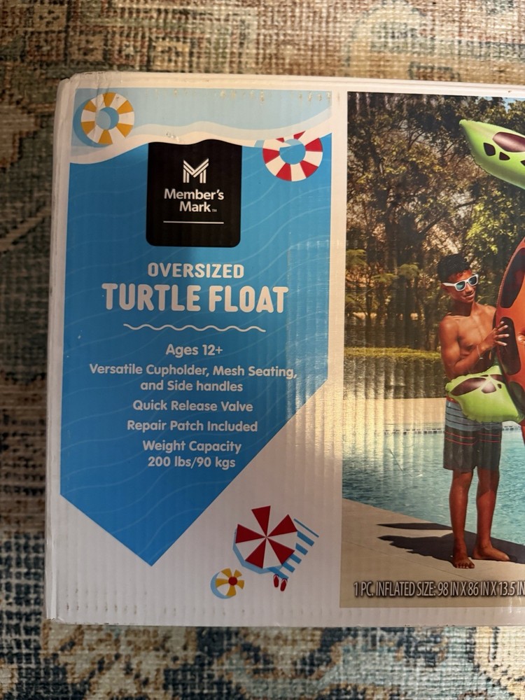 Member's Mark Oversized Turtle Pool Float, Mesh Seating, 56" Diameter