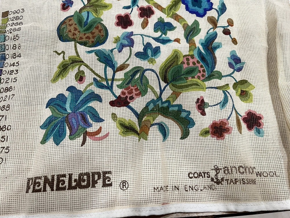Vintage Penelope Jacobean Handpainted Canvas