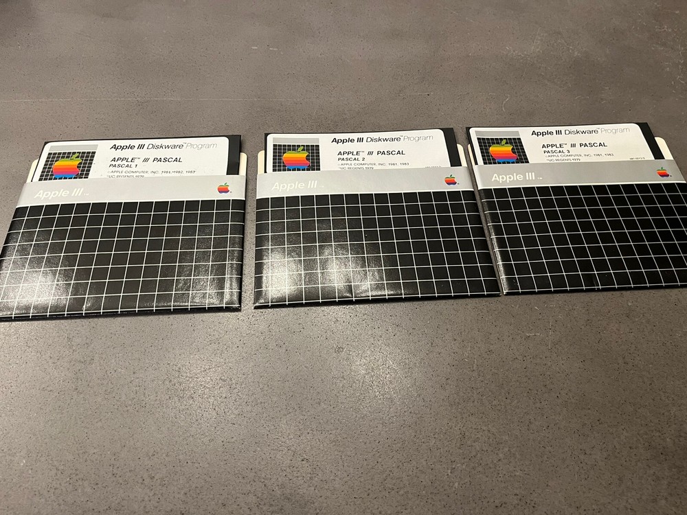 Apple III Pascal  Software - Diskware Program - 5.25” Floppy - Set of 3 Disks
