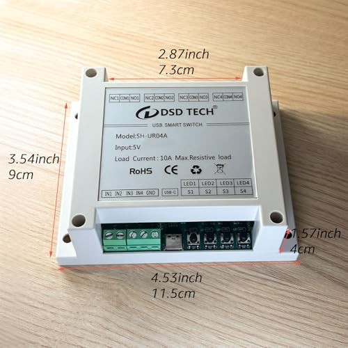 SH-UR04A 4-Channel USB Powered Relay Module for PC & Mac() 4CH