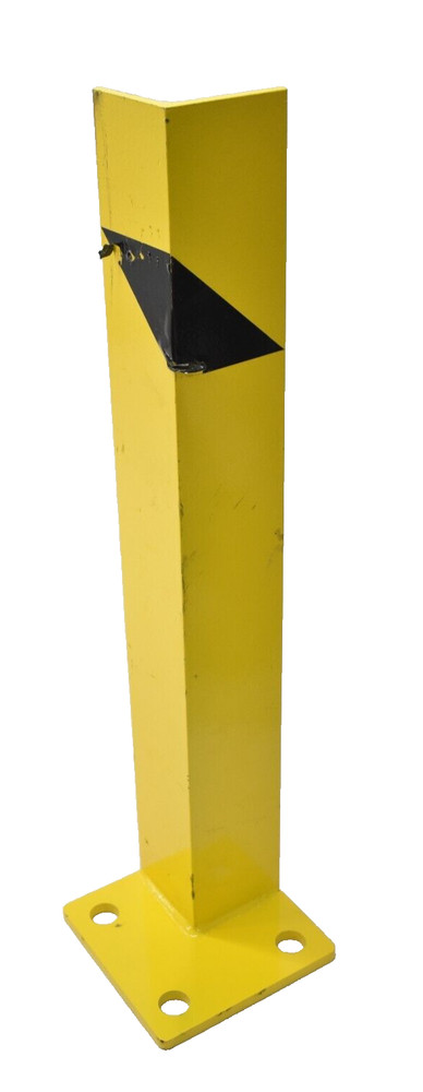 Global Industrial Steel Barrier Post Yellow Triangular 24" Tall Open Ended