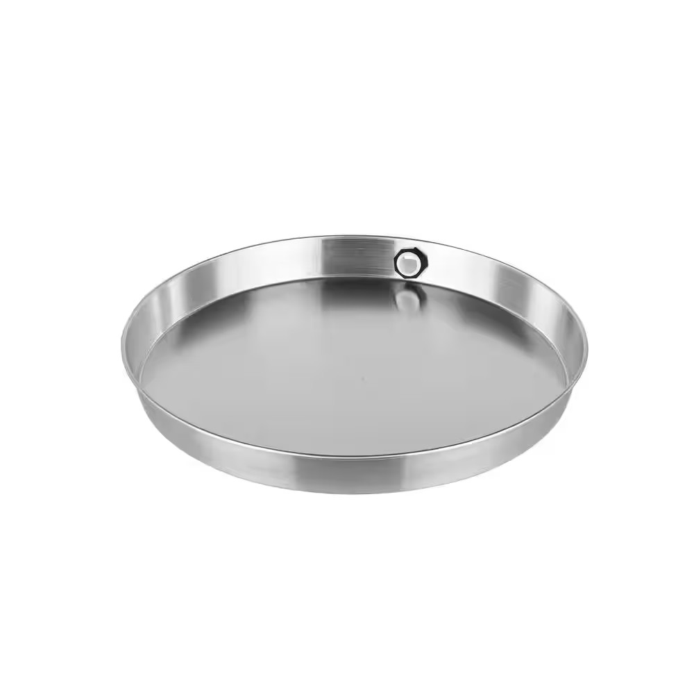 20 In. Aluminum round Water Heater Drain Pan with PVC Fitting
