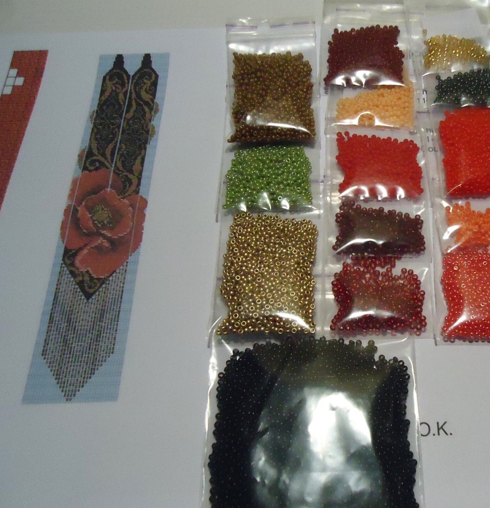 Kit for making a necklace gerdan. Beading Loom Pattern. #S5a