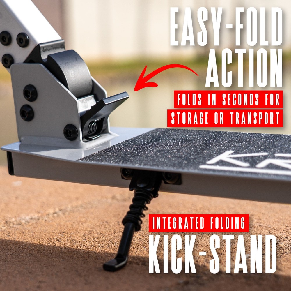 Large Folding Kick Scooter – Adjustable Handlebar – Big 200mm Wheels