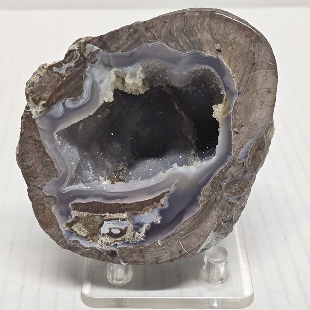 Quartz Crystal Agate Sparkling Geode With Stand