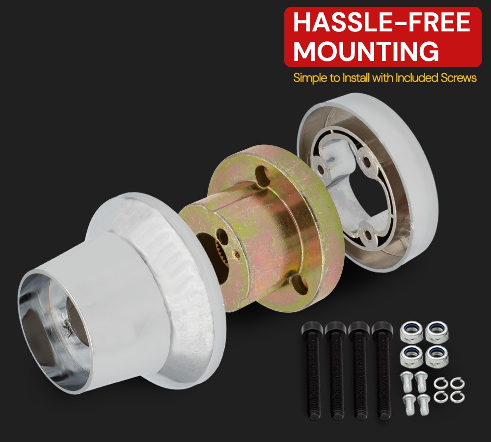 18"Wood 3-Spoke Fire Pattern Steering Wheel Kit w/Adapter Hub for Freightliner