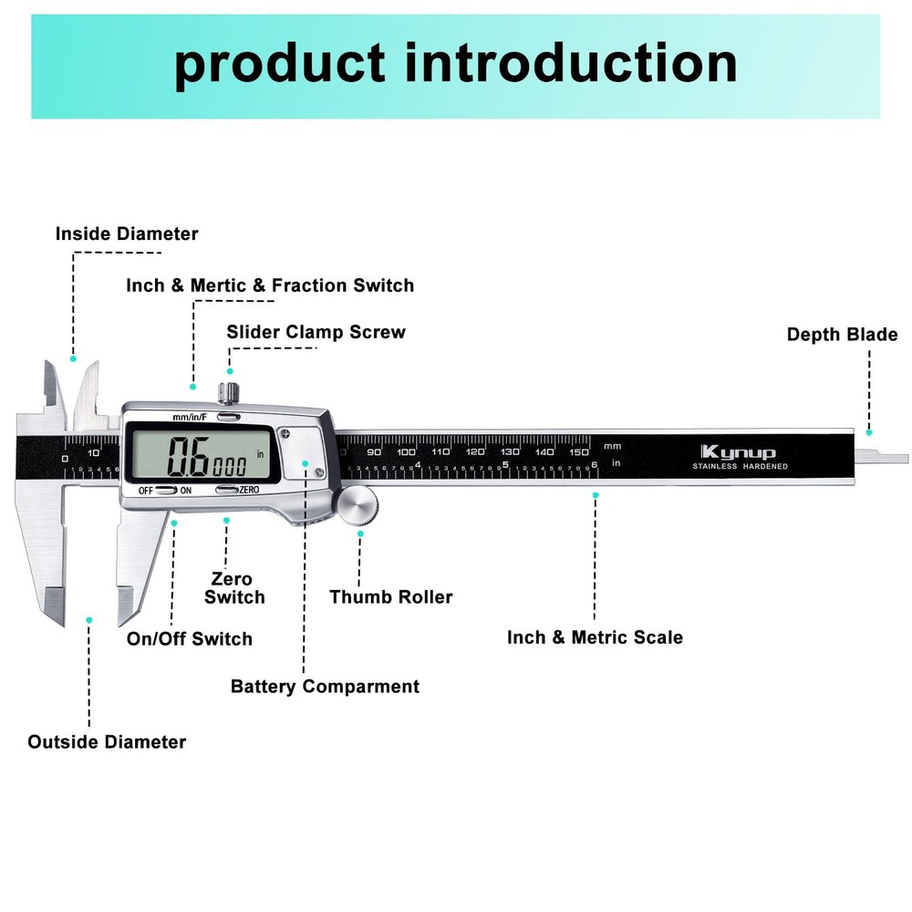 Digital Caliper Caliper Measuring Tool Micrometer Dial Vernier Caliper Digita...
