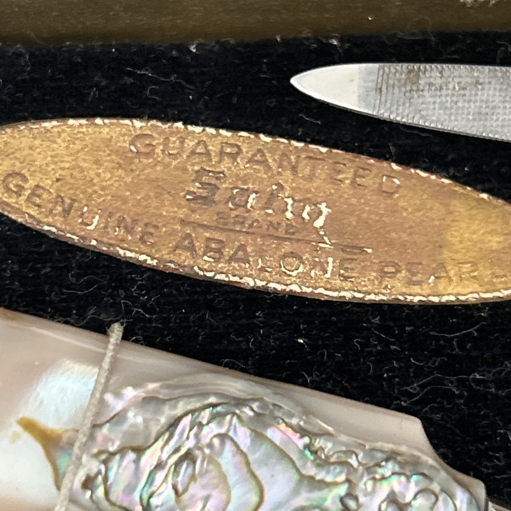 Vintage Abalone Pearl Manicure Set