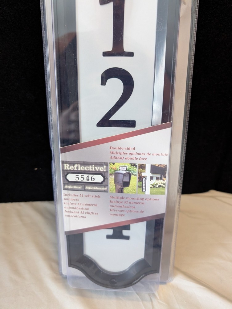 Night Bright Reflective Address Mailbox Sign New