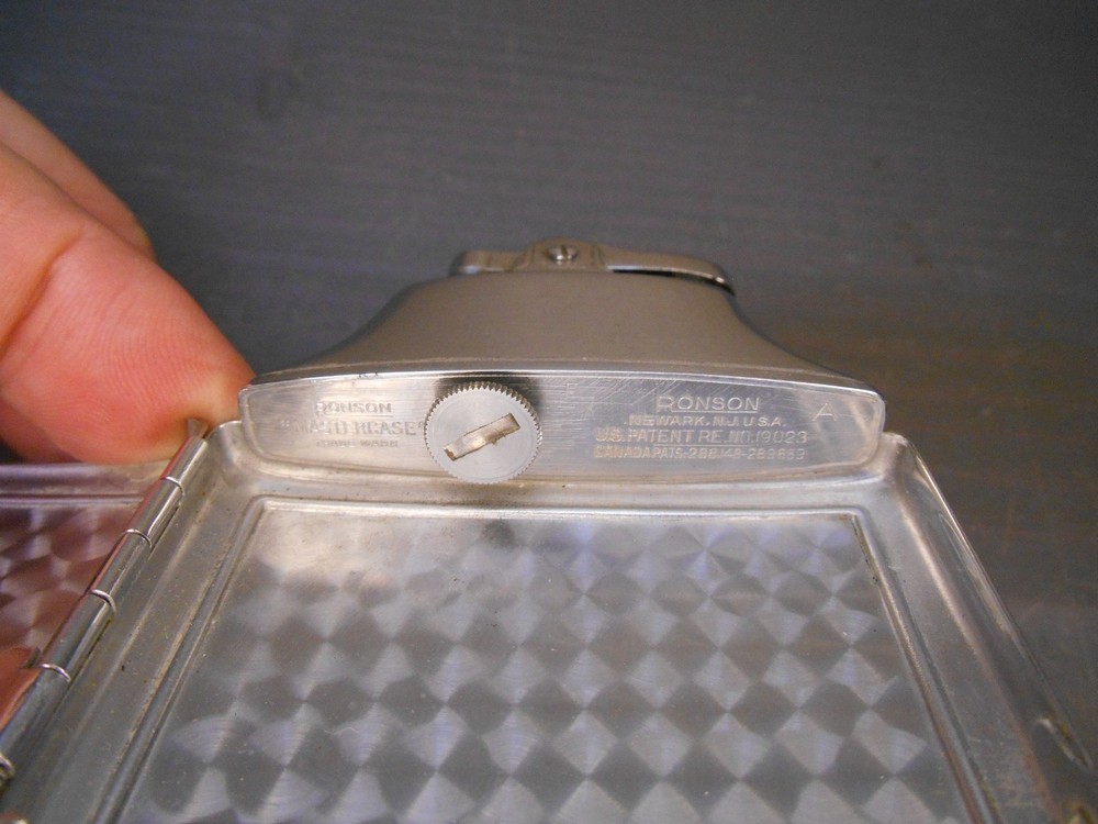 Ronson Mastercase Etched Silver Tone Cigarette Lighter Monogram RJD