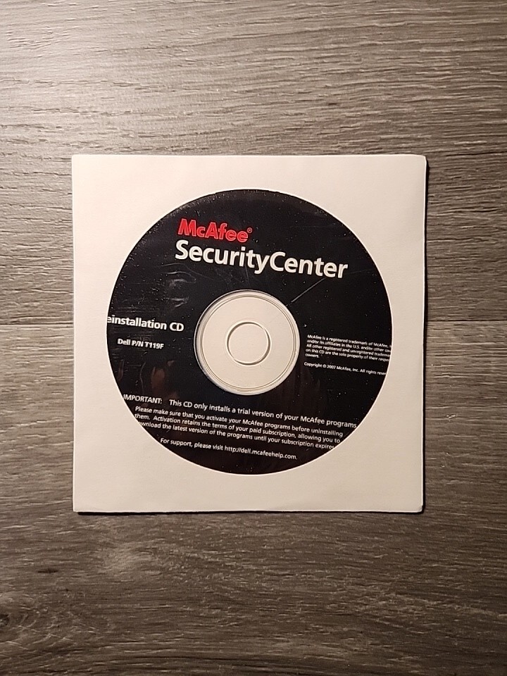 McAfee Security Center Reinstallation CD