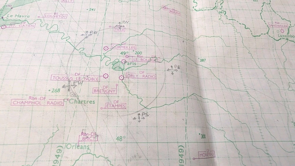 Original War Office Plotting map London-Gibraltar-Malta 1949 With Ops Markings 2