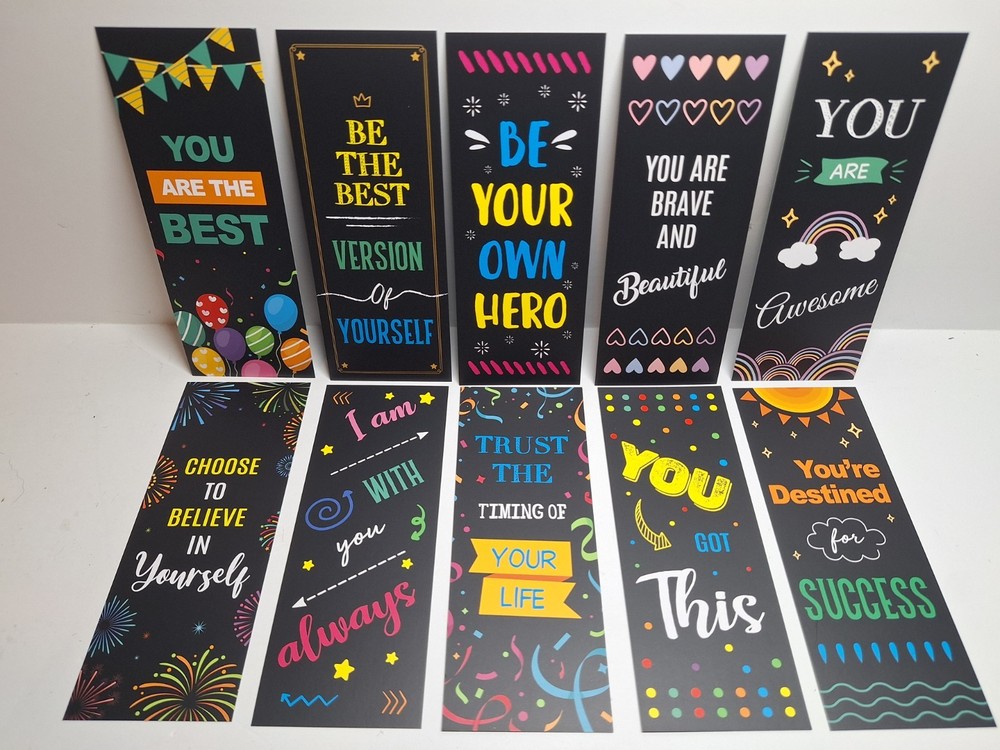 10 Affirmation Double-sided Bookmarks...Great Quality