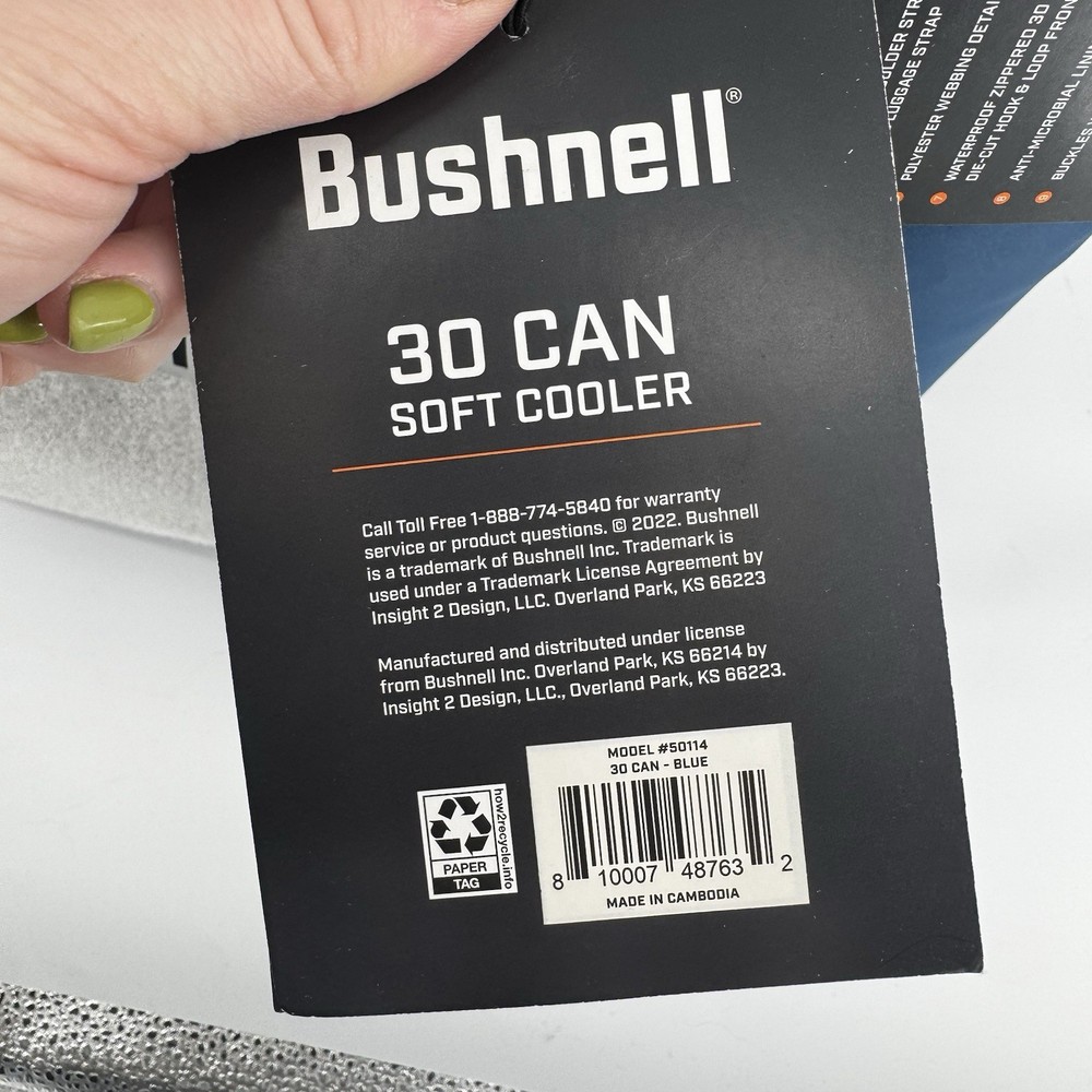 Bushnell 30 Can Soft Cooler Bag Dark Blue Waterproof Soft Side Floatable