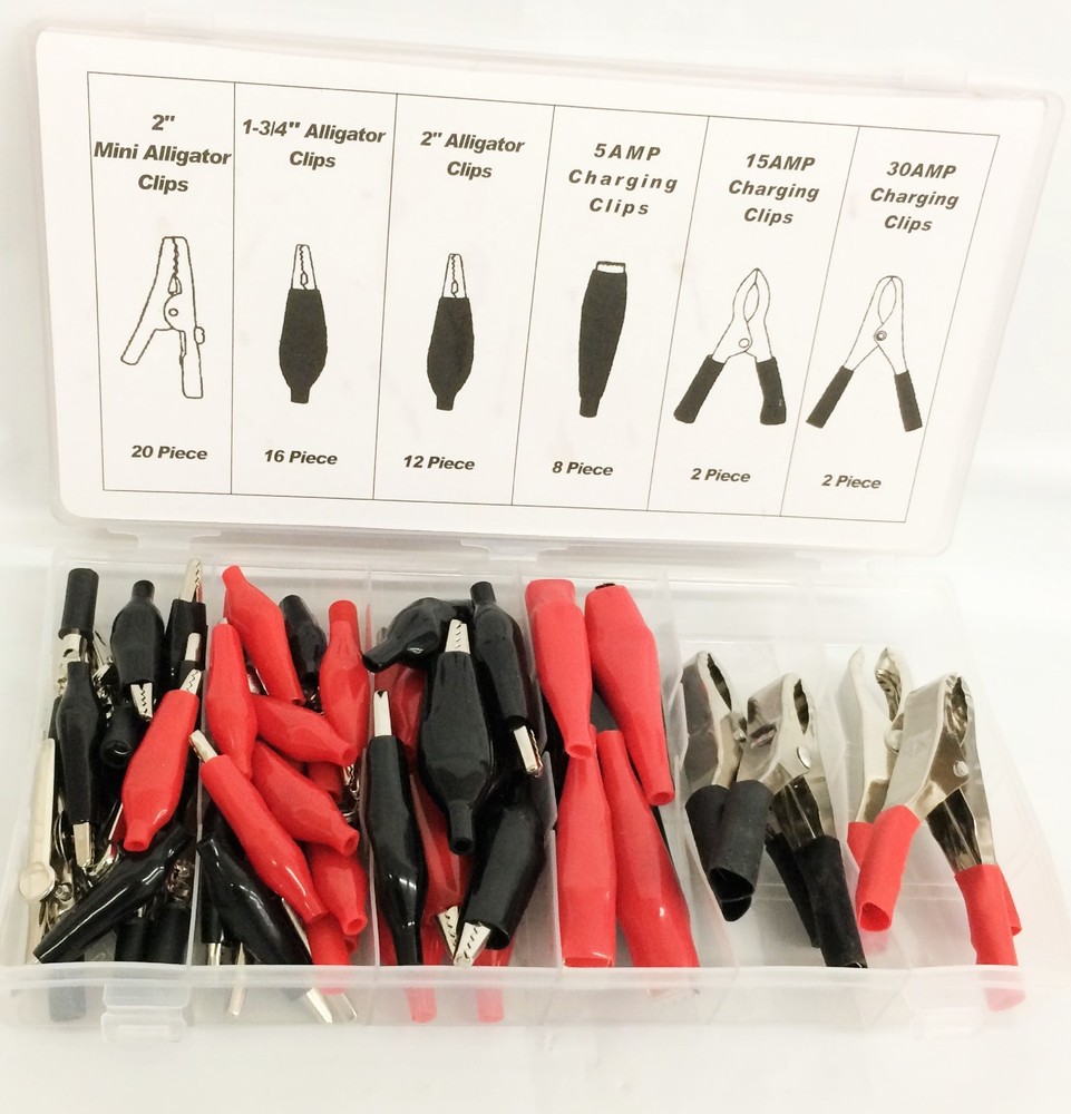 60-Pc. Alligator Clip & Clamp Assortment Electrical Set