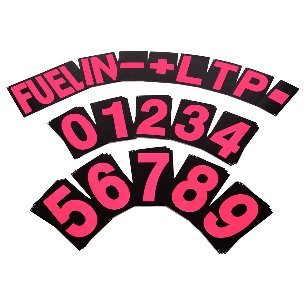 BG Racing Standard Pit Board 36 Piece Number Set - Pink
