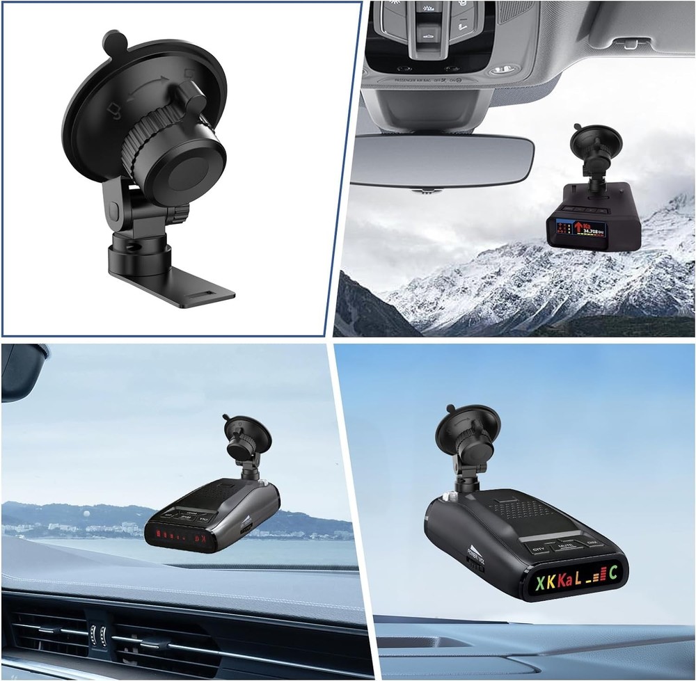 Radar Detector Mount,Car Windshield &Dashboard Suction Cup Bracket,Suitable for