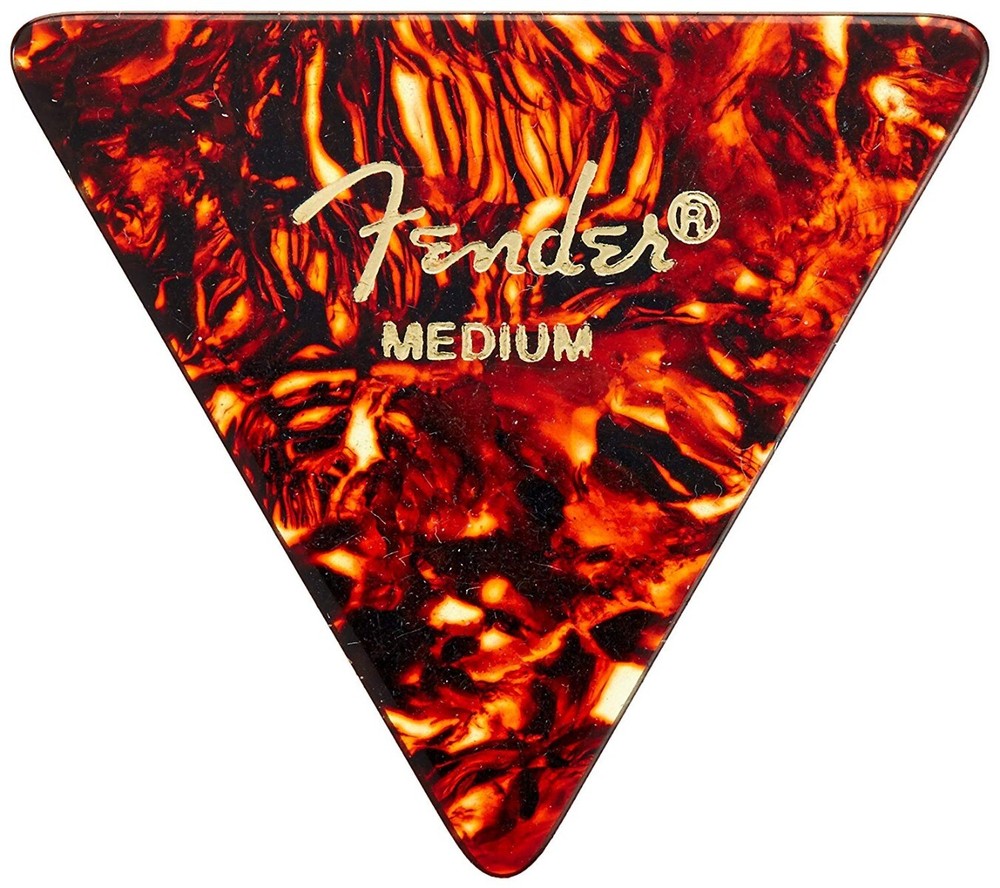 Genuine Fender 355 Shape Triangle Tortoise Shell Guitar Picks - 12-Pack - Medium