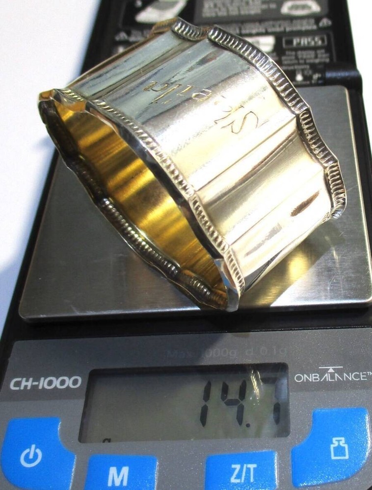 Antique German 800 Silver Napkin Ring "Sheila" name engraving