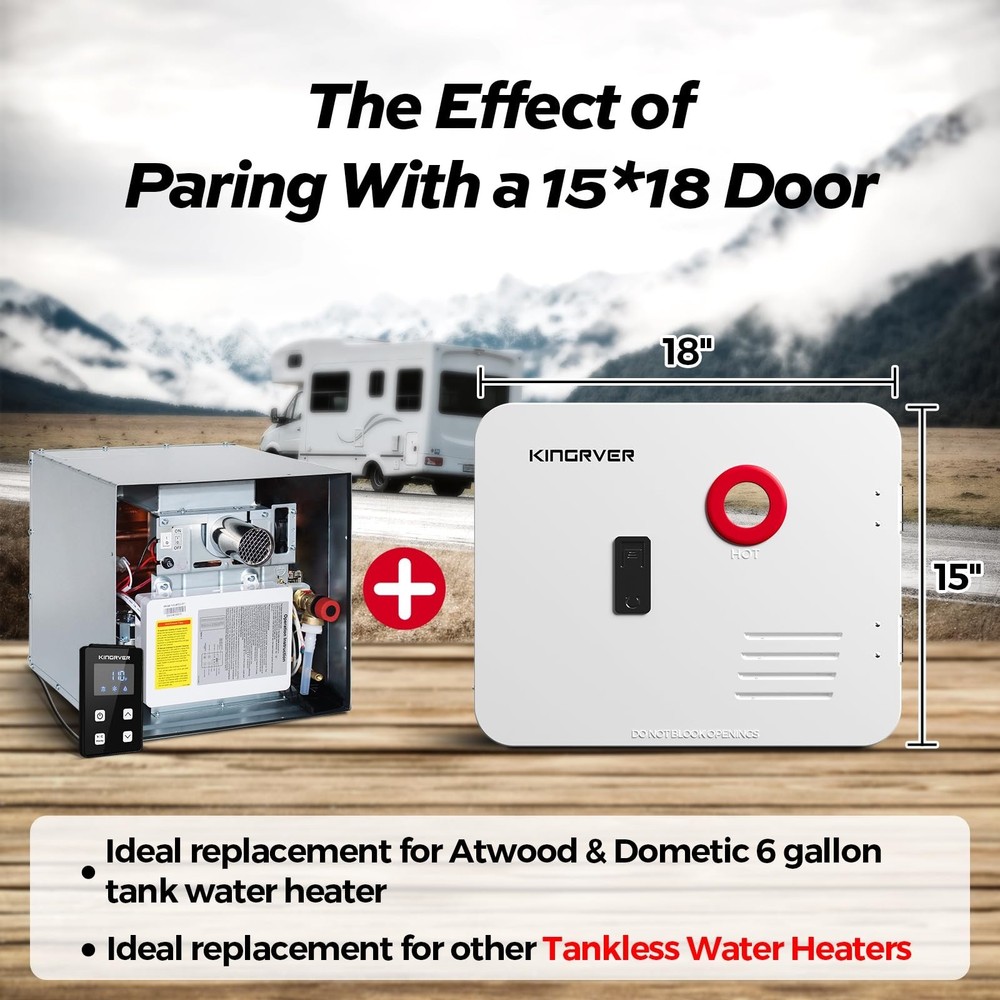 KINGRVER 15 x 18 Inches White Door kit - This Only for KINGRVER RV Tankless W...